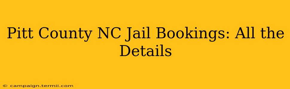 Pitt County NC Jail Bookings: All the Details