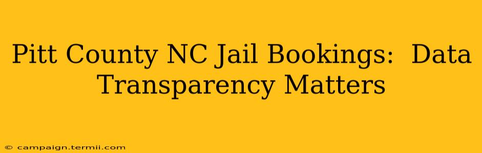 Pitt County NC Jail Bookings:  Data Transparency Matters