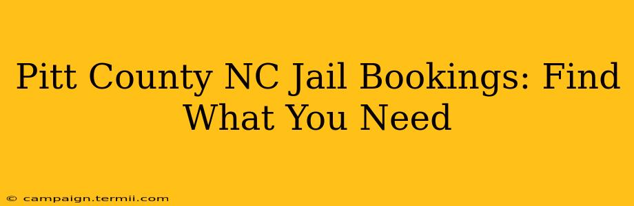 Pitt County NC Jail Bookings: Find What You Need