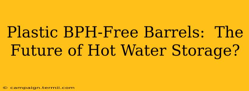 Plastic BPH-Free Barrels:  The Future of Hot Water Storage?