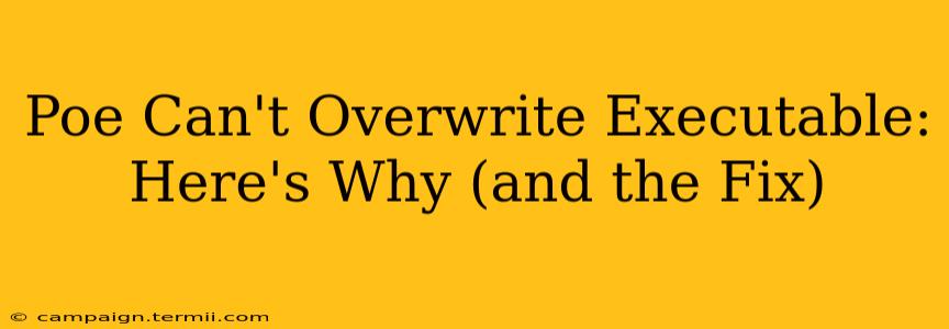 Poe Can't Overwrite Executable: Here's Why (and the Fix)