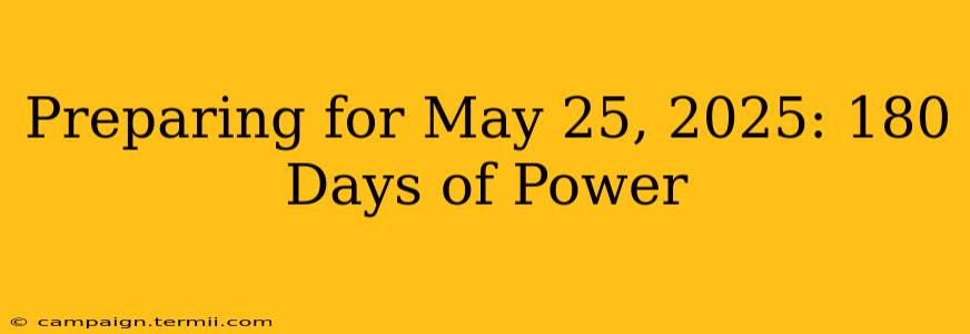 Preparing for May 25, 2025: 180 Days of Power