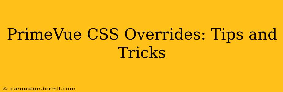 PrimeVue CSS Overrides: Tips and Tricks