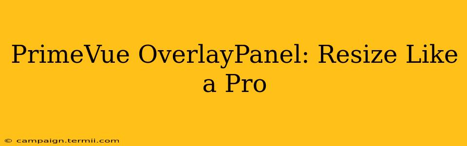 PrimeVue OverlayPanel: Resize Like a Pro