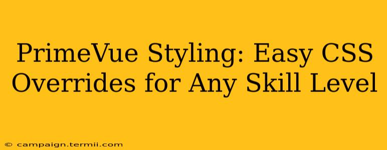 PrimeVue Styling: Easy CSS Overrides for Any Skill Level