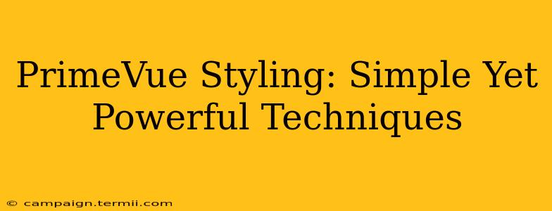 PrimeVue Styling: Simple Yet Powerful Techniques