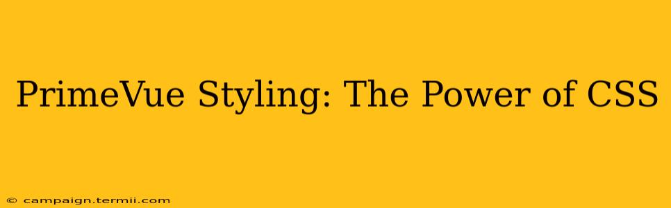 PrimeVue Styling: The Power of CSS