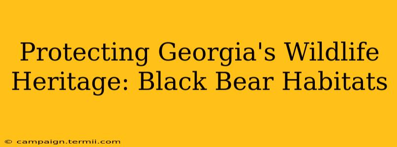 Protecting Georgia's Wildlife Heritage: Black Bear Habitats