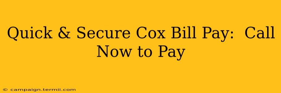 Quick & Secure Cox Bill Pay:  Call Now to Pay