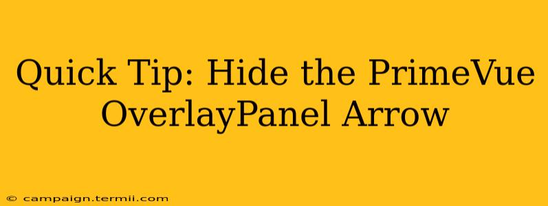 Quick Tip: Hide the PrimeVue OverlayPanel Arrow