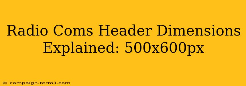 Radio Coms Header Dimensions Explained: 500x600px