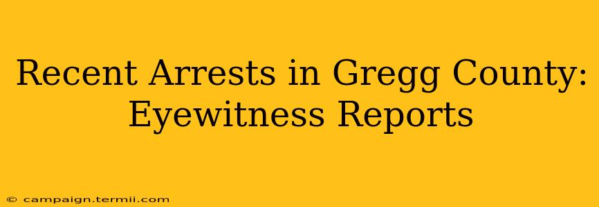 Recent Arrests in Gregg County: Eyewitness Reports