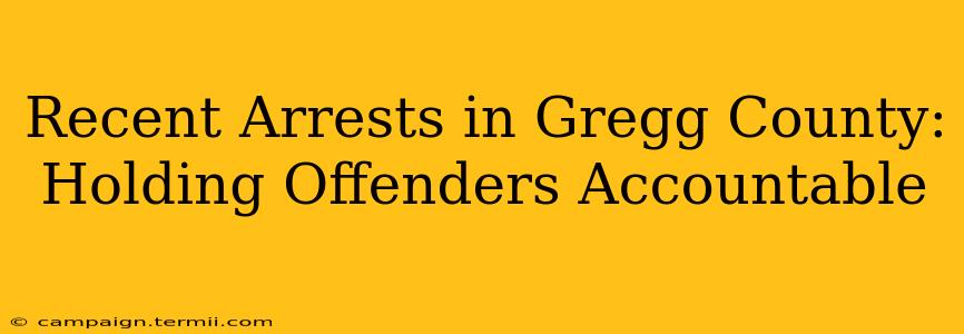 Recent Arrests in Gregg County: Holding Offenders Accountable