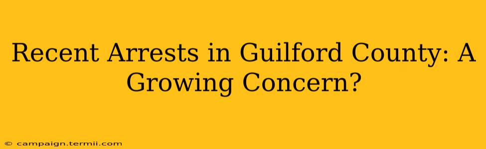 Recent Arrests in Guilford County: A Growing Concern?