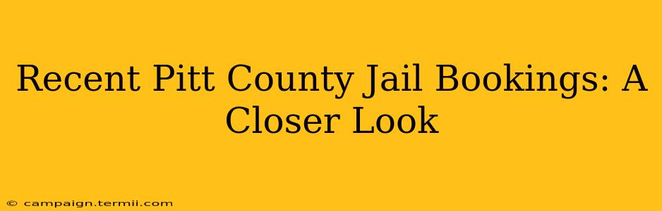 Recent Pitt County Jail Bookings: A Closer Look