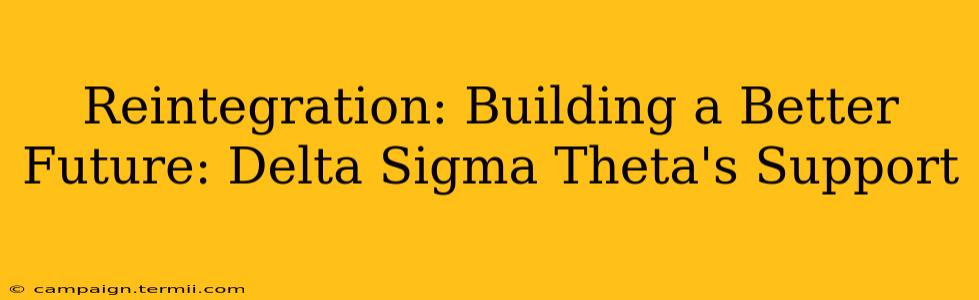 Reintegration: Building a Better Future: Delta Sigma Theta's Support