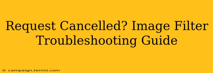 Request Cancelled? Image Filter Troubleshooting Guide