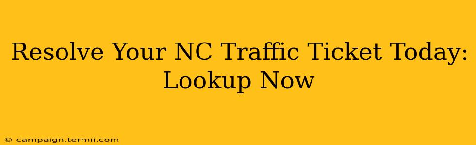 Resolve Your NC Traffic Ticket Today: Lookup Now