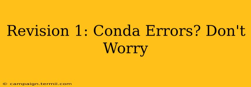 Revision 1: Conda Errors? Don't Worry