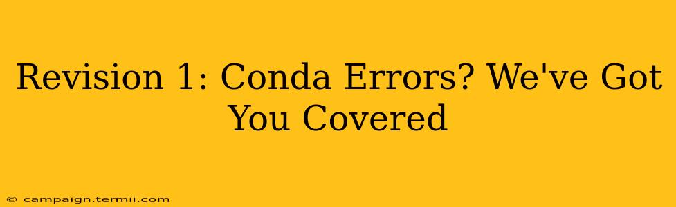 Revision 1: Conda Errors? We've Got You Covered