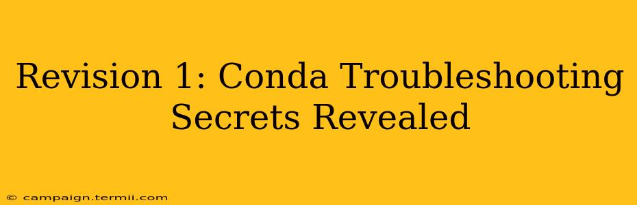 Revision 1: Conda Troubleshooting Secrets Revealed