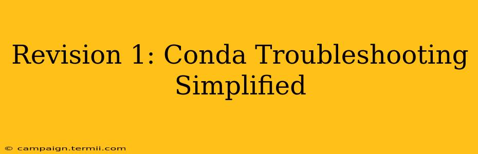 Revision 1: Conda Troubleshooting Simplified