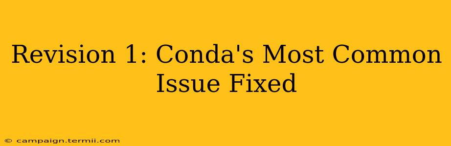 Revision 1: Conda's Most Common Issue Fixed