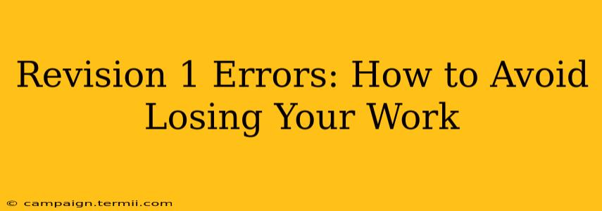 Revision 1 Errors: How to Avoid Losing Your Work