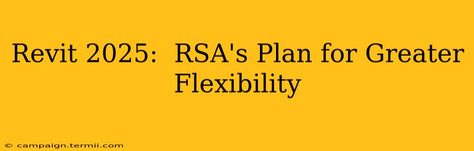 Revit 2025:  RSA's Plan for Greater Flexibility