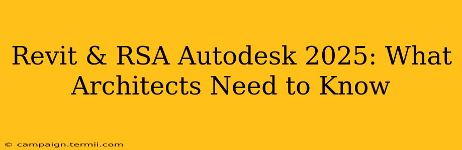 Revit & RSA Autodesk 2025: What Architects Need to Know