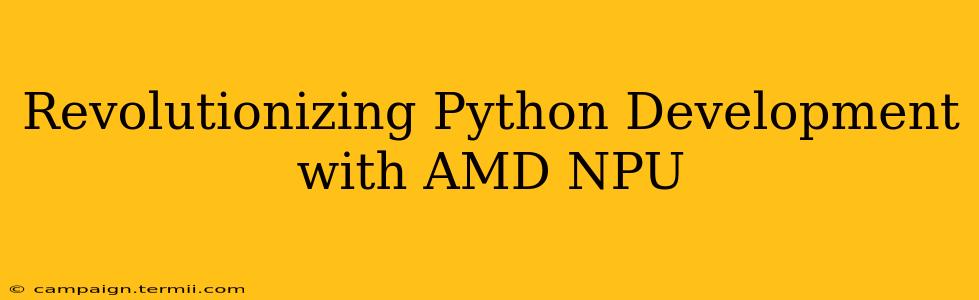 Revolutionizing Python Development with AMD NPU