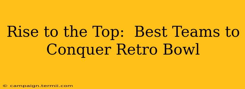 Rise to the Top:  Best Teams to Conquer Retro Bowl