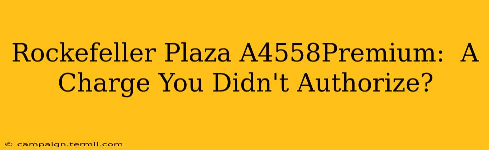 Rockefeller Plaza A4558Premium:  A Charge You Didn't Authorize?