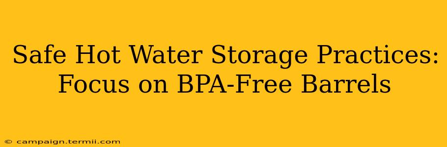 Safe Hot Water Storage Practices: Focus on BPA-Free Barrels