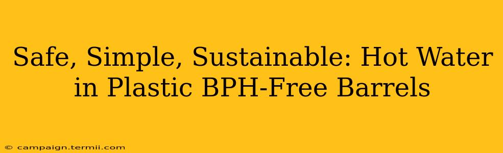 Safe, Simple, Sustainable: Hot Water in Plastic BPH-Free Barrels