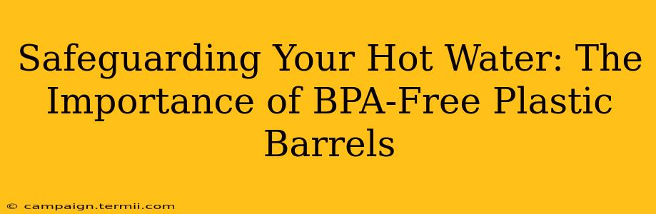 Safeguarding Your Hot Water: The Importance of BPA-Free Plastic Barrels