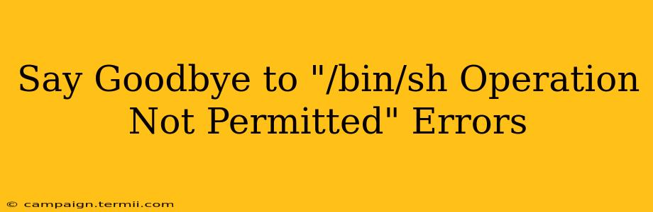 Say Goodbye to "/bin/sh Operation Not Permitted" Errors