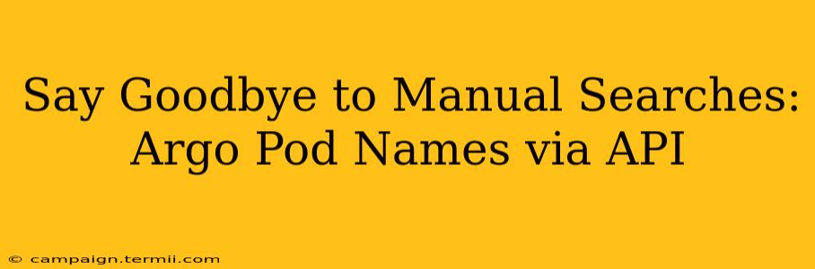 Say Goodbye to Manual Searches: Argo Pod Names via API