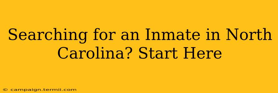 Searching for an Inmate in North Carolina? Start Here