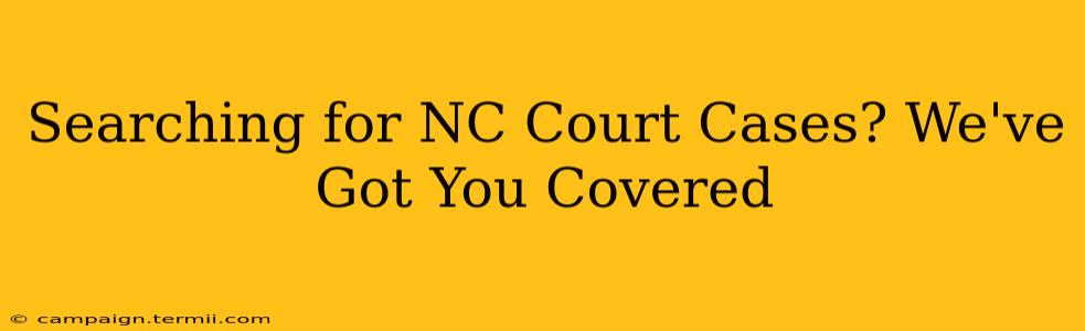 Searching for NC Court Cases? We've Got You Covered