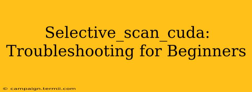 Selective_scan_cuda:  Troubleshooting for Beginners