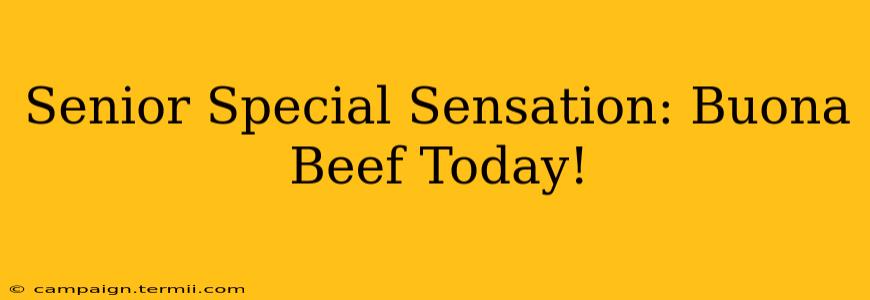 Senior Special Sensation: Buona Beef Today!