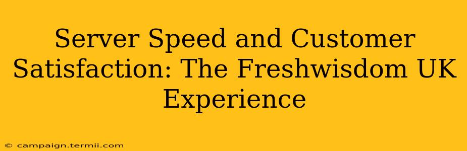 Server Speed and Customer Satisfaction: The Freshwisdom UK Experience