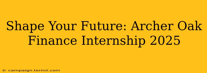 Shape Your Future: Archer Oak Finance Internship 2025