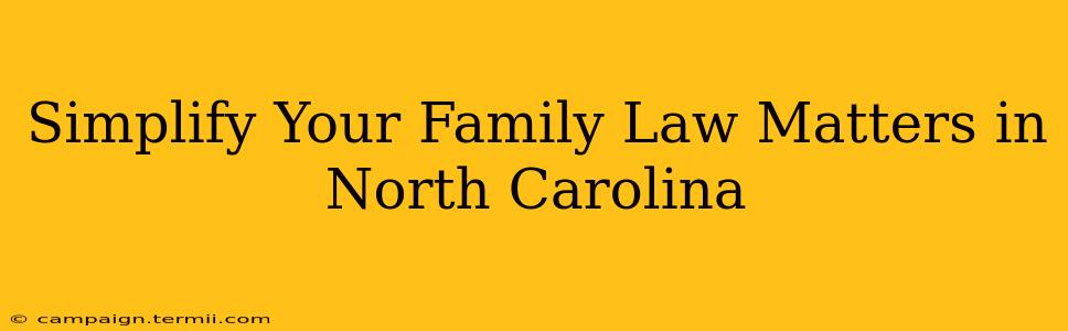 Simplify Your Family Law Matters in North Carolina