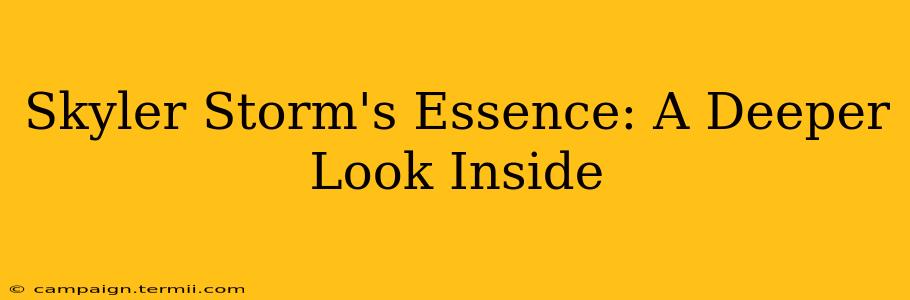 Skyler Storm's Essence: A Deeper Look Inside