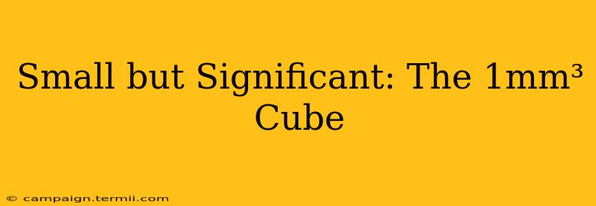 Small but Significant: The 1mm³ Cube