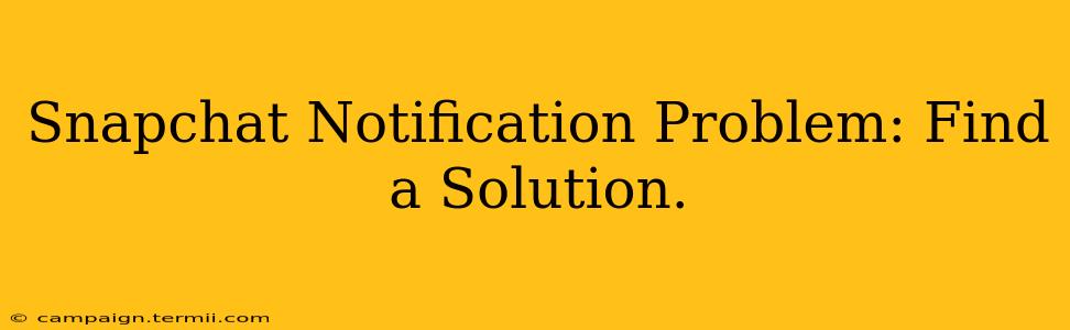 Snapchat Notification Problem: Find a Solution.