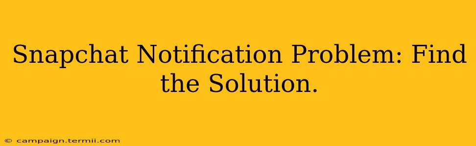 Snapchat Notification Problem: Find the Solution.