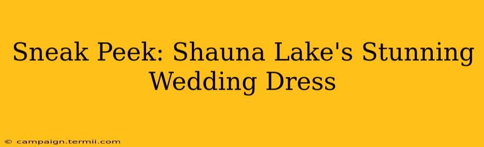 Sneak Peek: Shauna Lake's Stunning Wedding Dress